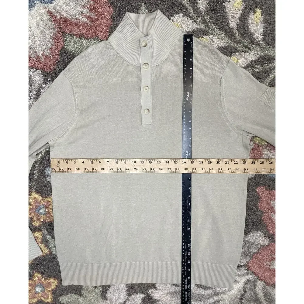 Banana Republic Sweater Mens XL Mock Neck Linen Cotton Business Casual Pullover